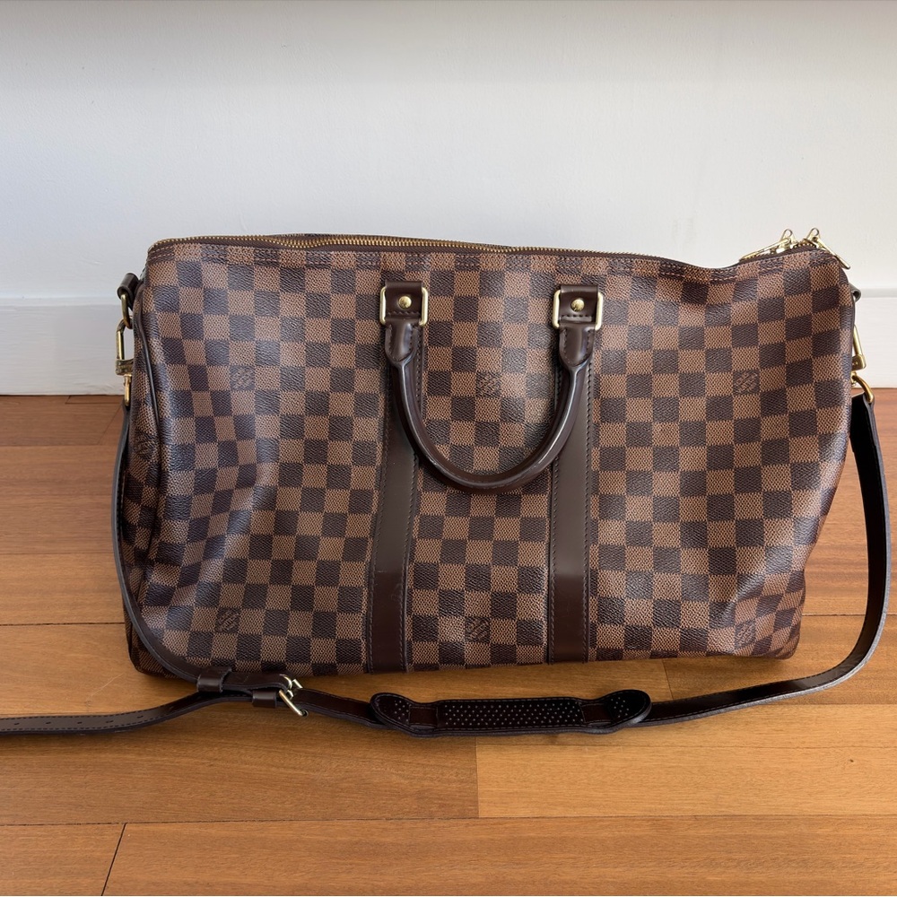 Louis Vuitton Brown Checkered Travel Bag